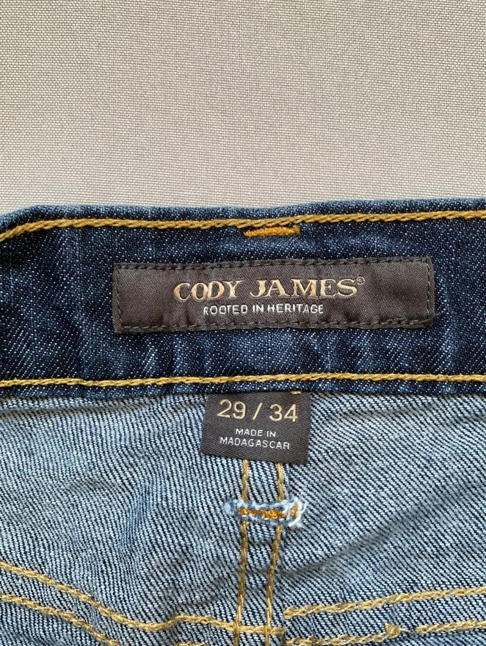 Men's Dark Blue Bootcut Jeans - Picture 6 of 12